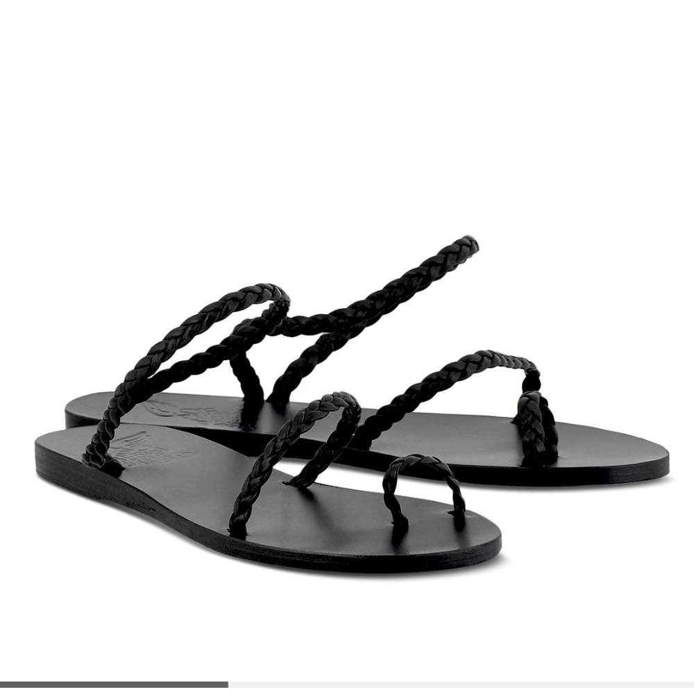 Ancient Greek Sandals Eleftheria Black Sz 41